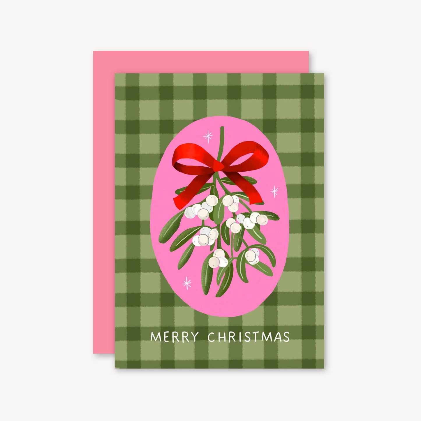 Mistletoe + Ribbon - A6 Christmas Card