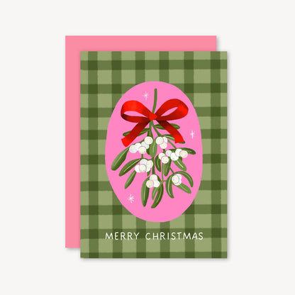 Mistletoe + Ribbon - A6 Christmas Card