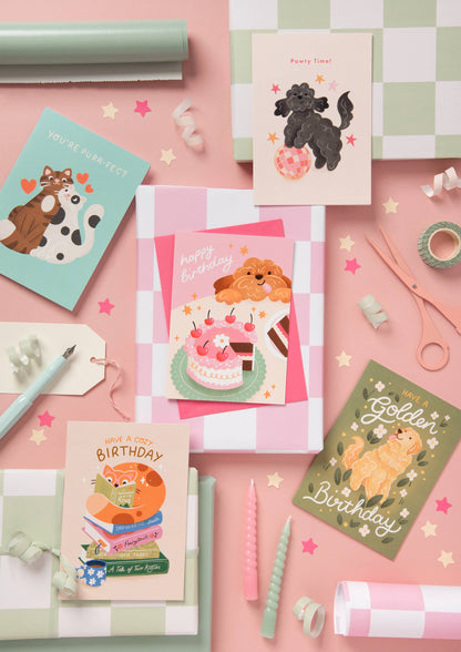 Cat-themed Valentine's Day Card - "You're Purr-fect" Cute Pun