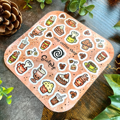 Latte Cosy Coffee Shop - Sticker Sheet