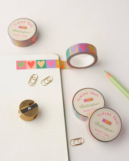 Rainbow Love Hearts - Washi Tape