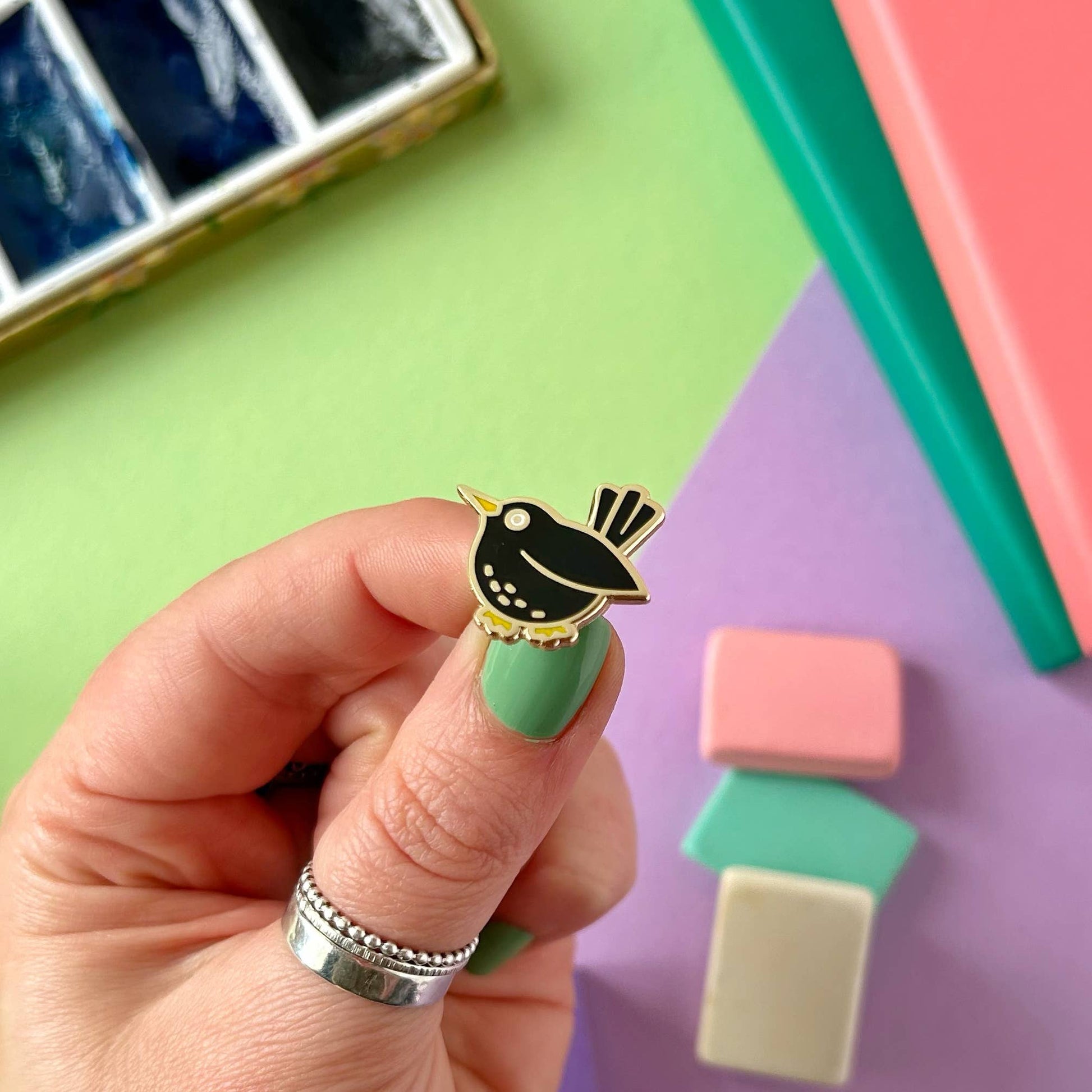 Mini Blackbird - Enamel Pin
