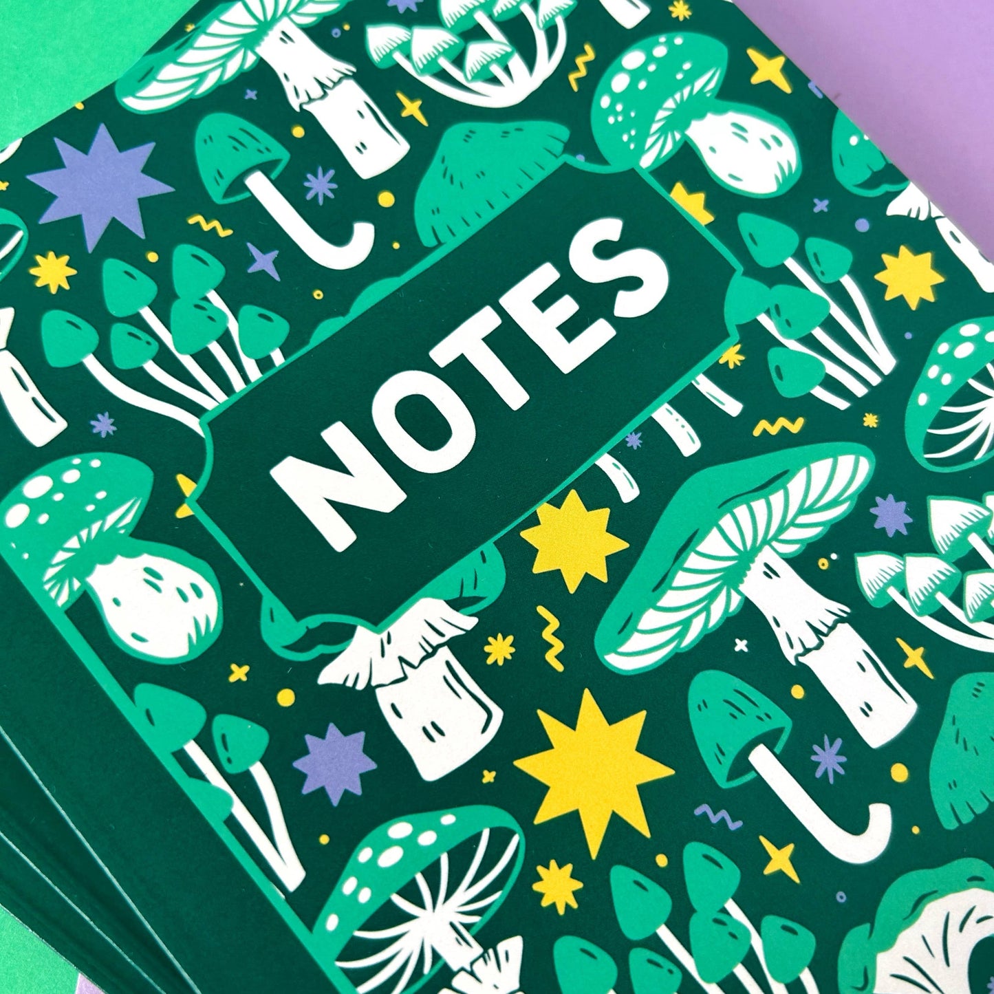 Green Mushroom - A5 Dotted Notebook