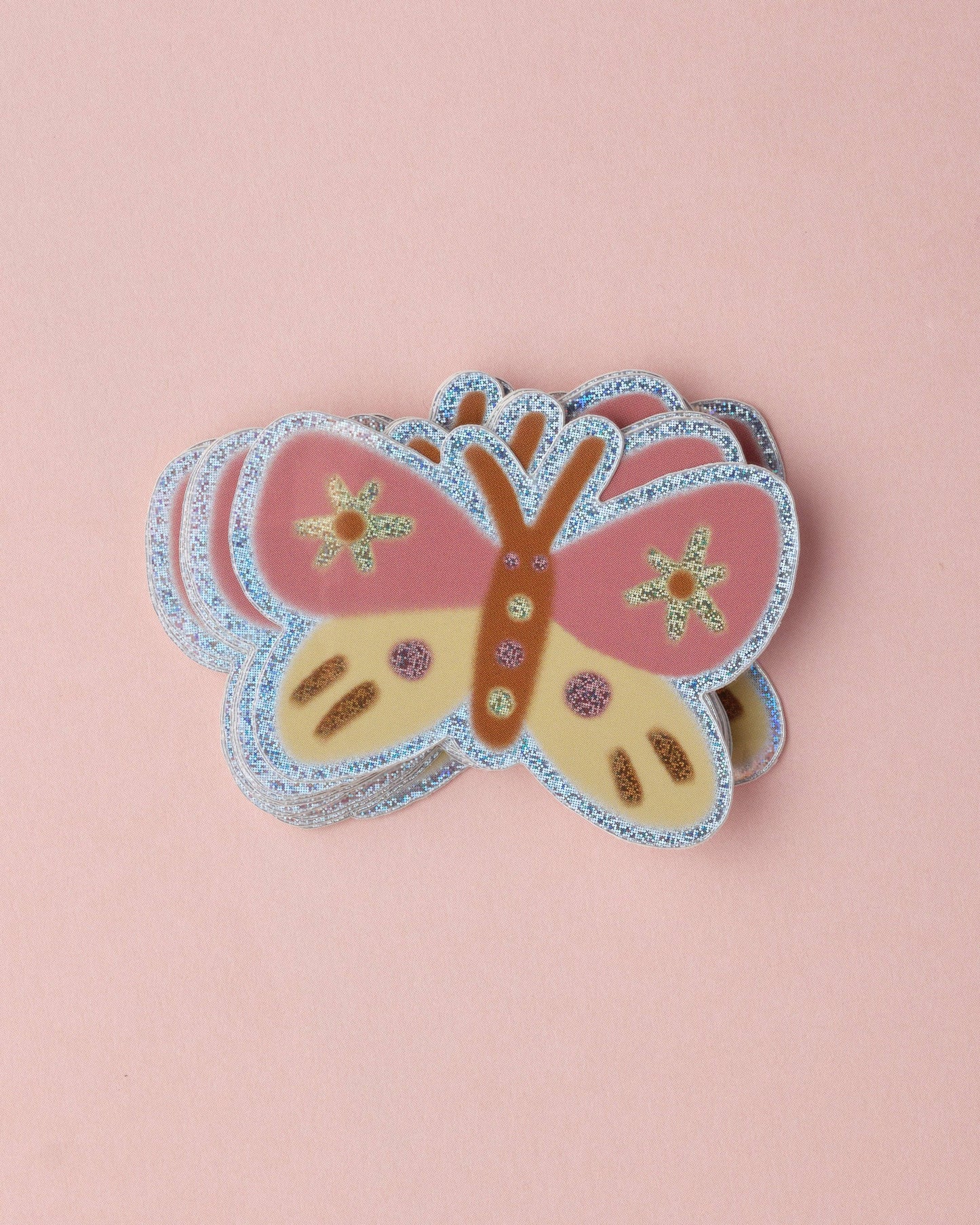 Pink Butterfly - Holographic Sticker
