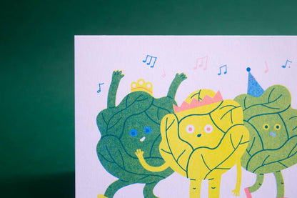Sprout Dance - Seasonal Risograph Card