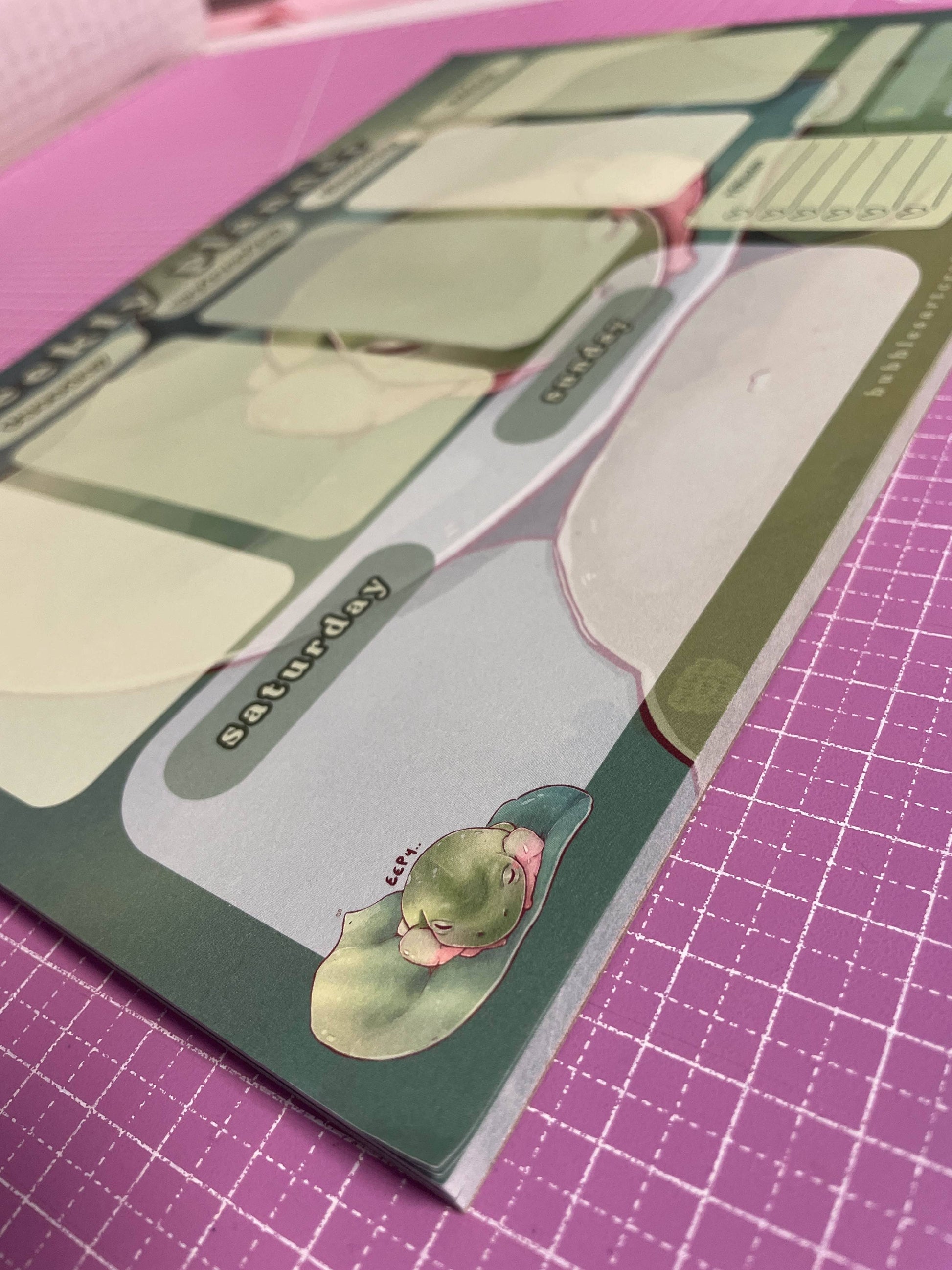 Weekly Planner / A4 / 50 Tear Off Pages / Sleepy Frog