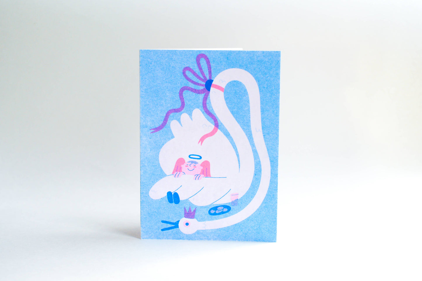 Angel & Swan - Seasonal Risograph Card