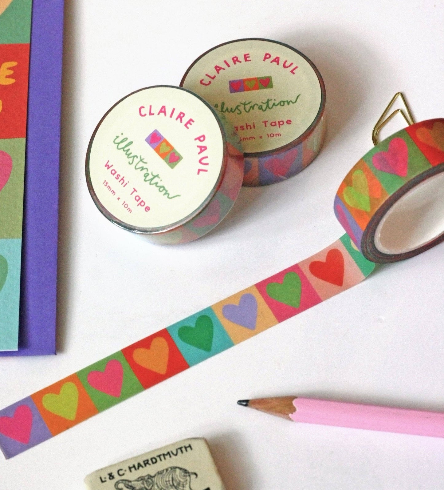 Rainbow Love Hearts - Washi Tape