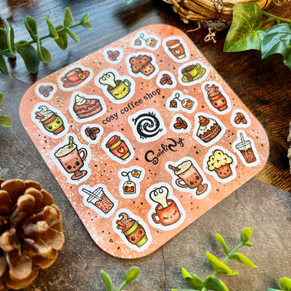 Latte Cosy Coffee Shop - Sticker Sheet