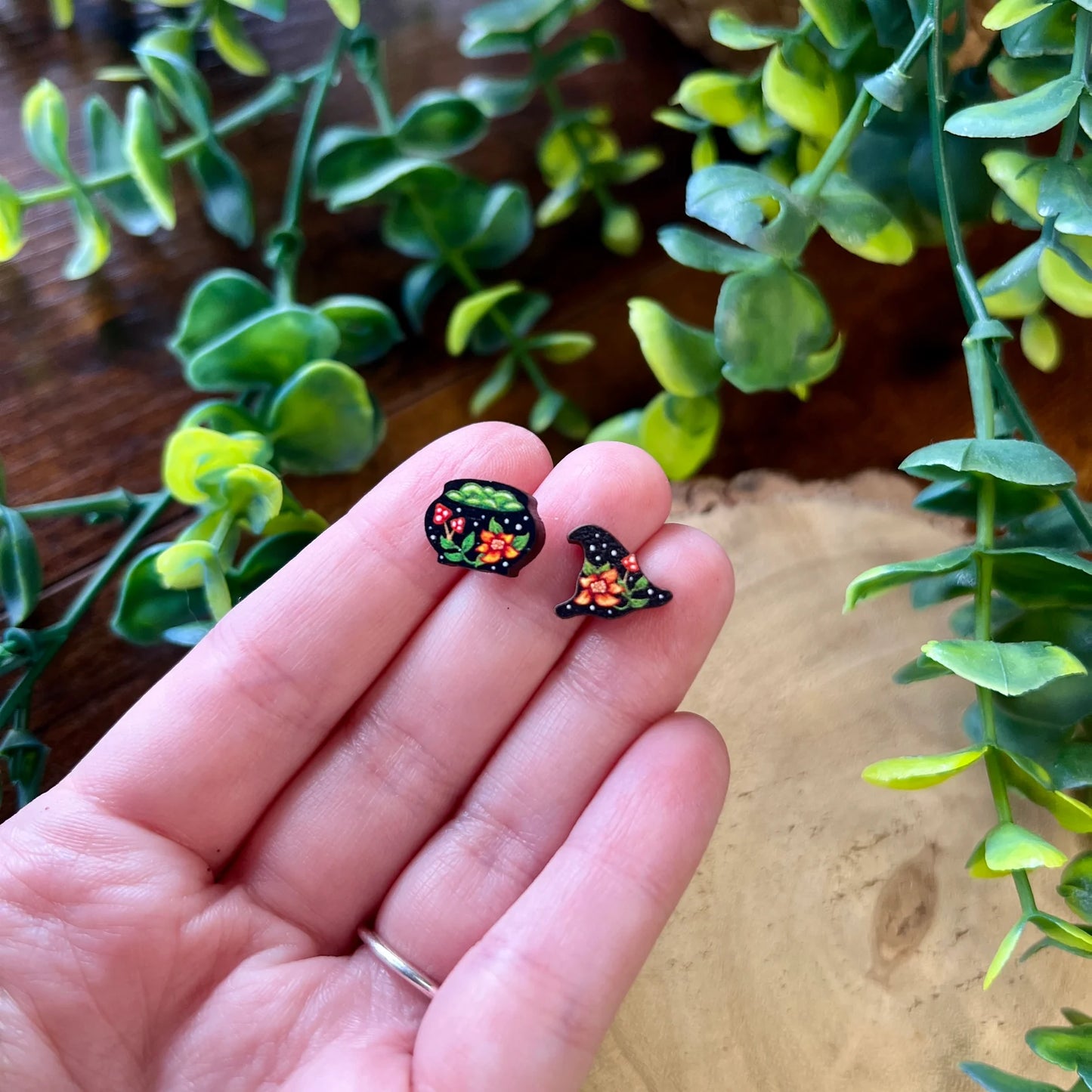 Witch Hat And Cauldron - Earrings