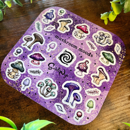 Mushroom Moods (Night) - Sticker Sheet