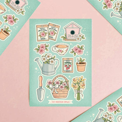 Springtime Garden - A6 Sticker Sheet