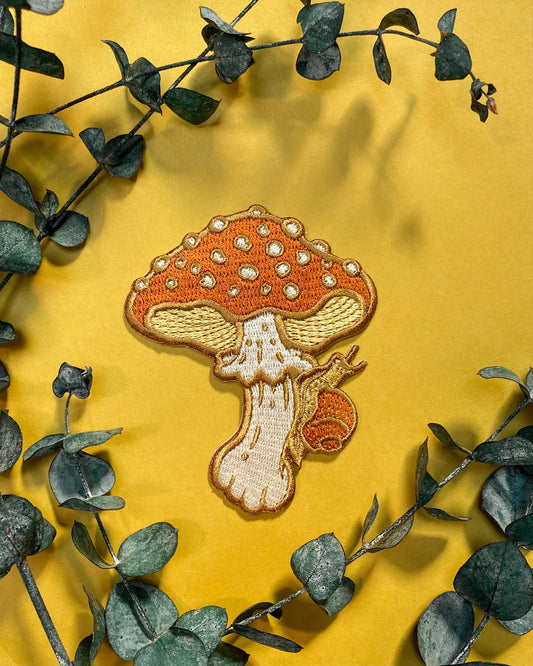 Mushroom and Snail - Iron on Patch