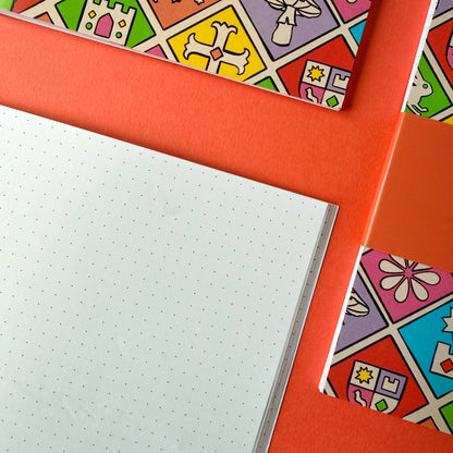 Medieval Tile Pattern - A5 Dotted Notebook