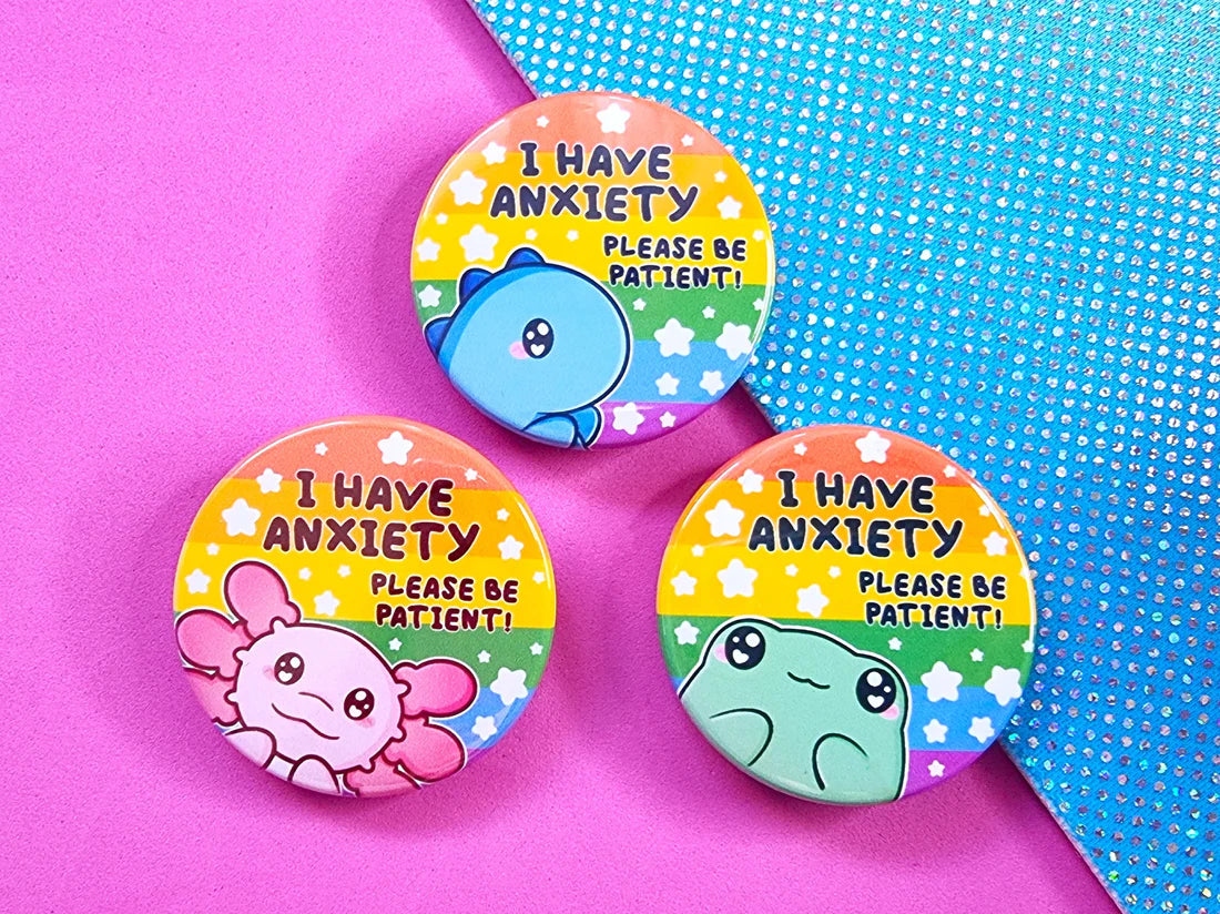 Anxiety - Axolotl - Button Badge