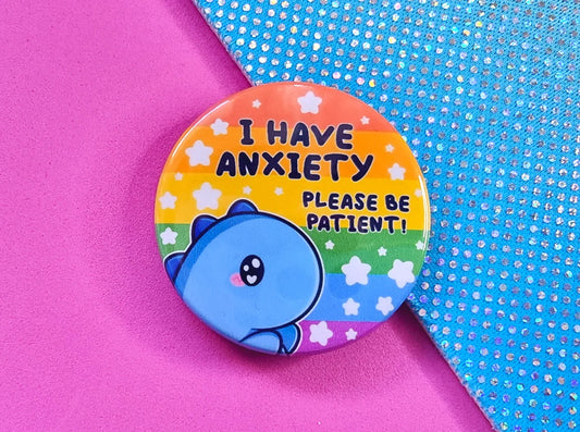 Anxiety - Dinosaur - Button Badge