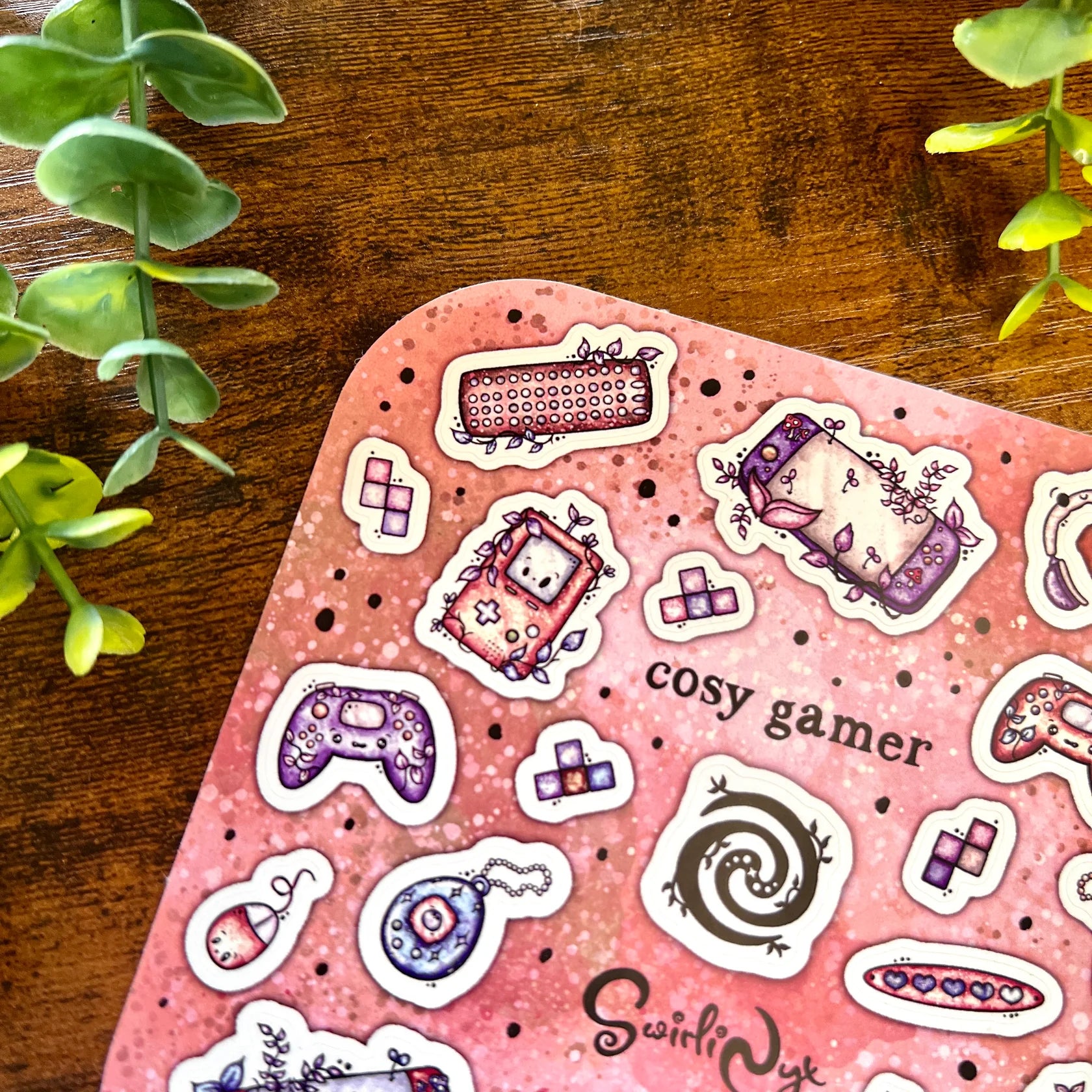 Pink Cosy Gamer - Sticker Sheet