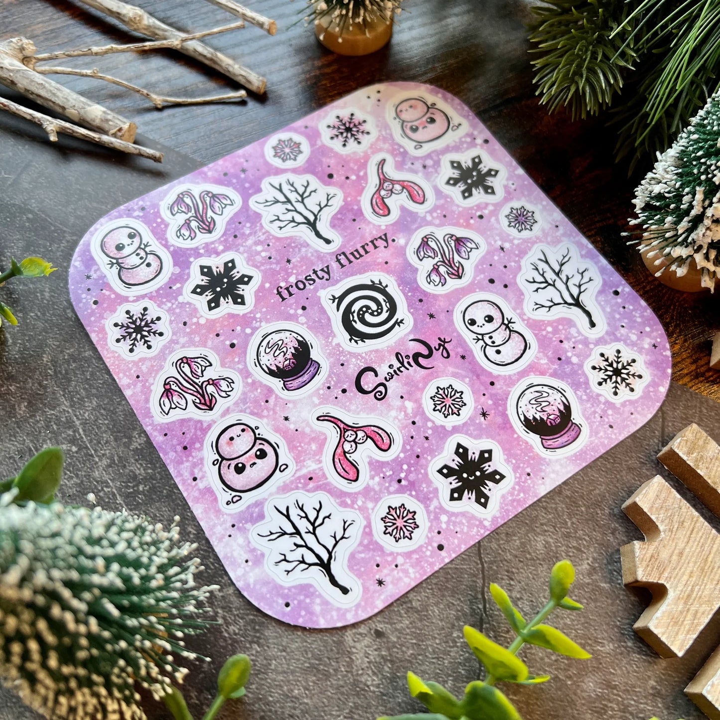 Pink Frosty Flurry - Sticker Sheet