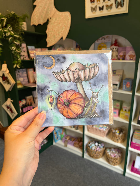 Pumpkin Snail - Square Card