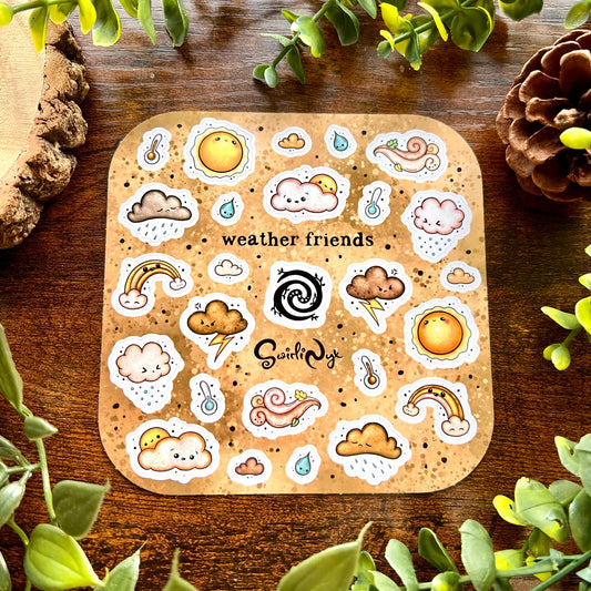 Weather Friends - Sepia - Sticker Sheet