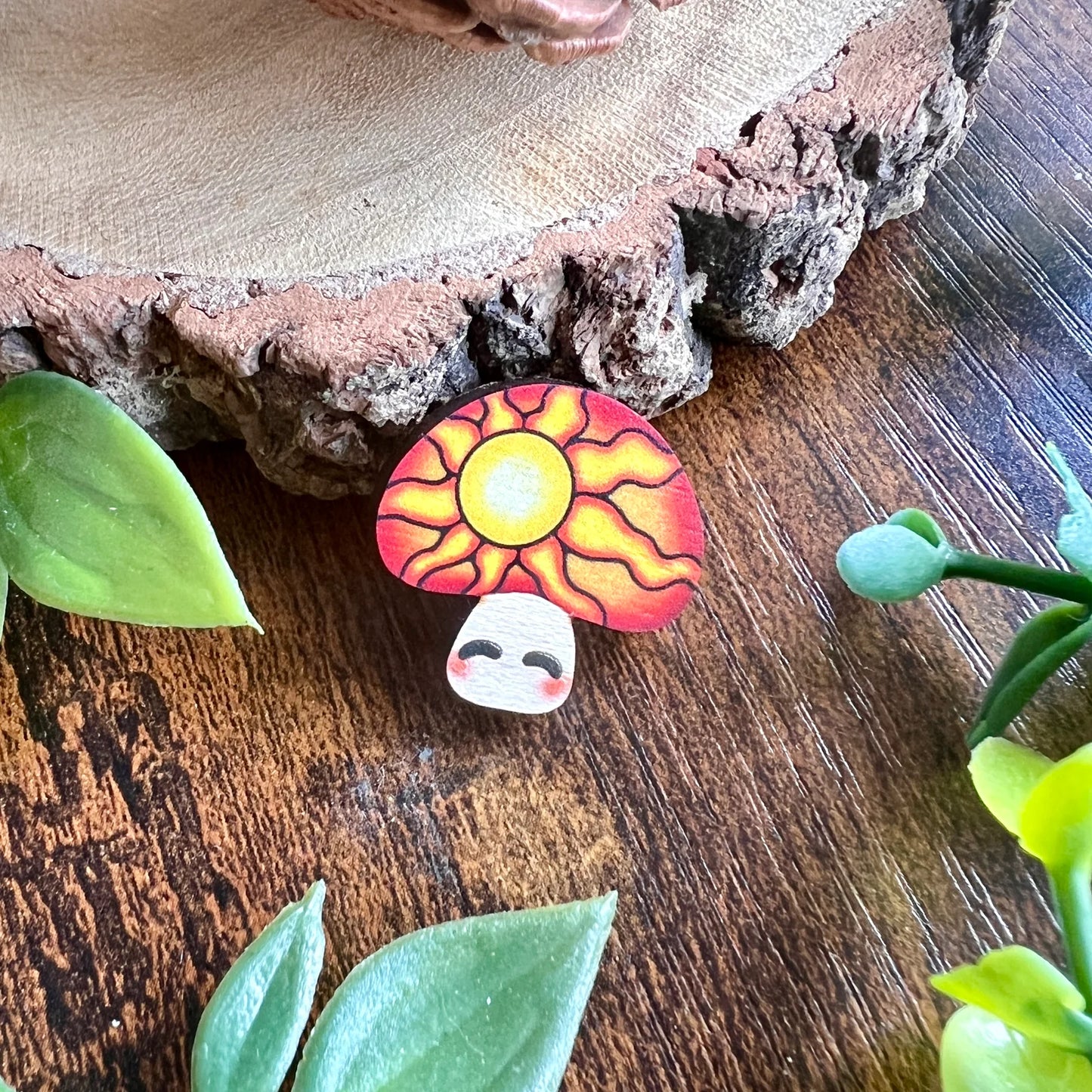 Dawn Mushroom - Wooden Pin