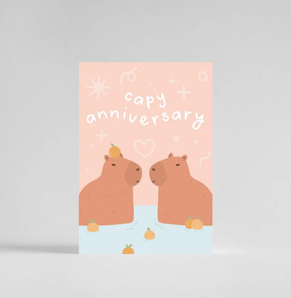 Capy Anniversary - A6 Card - Flutter & Fern