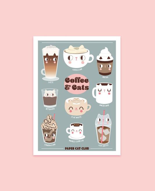 Cat Coffee - A4 Print
