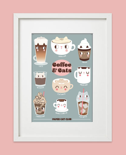 Cat Coffee - A4 Print