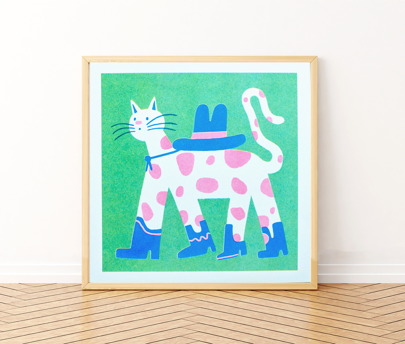 Cowboy Cat - Square Print