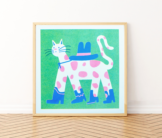 Cowboy Cat - Square Print