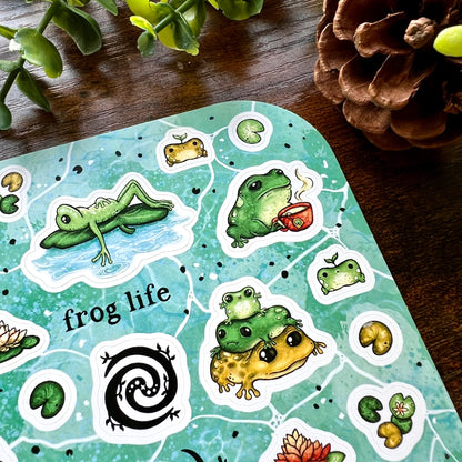 Frog Life Blue - Sticker Sheet