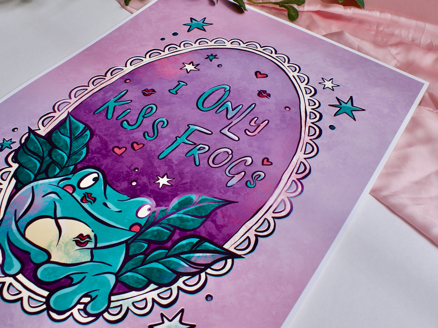 I Kiss Frogs - A3 Print