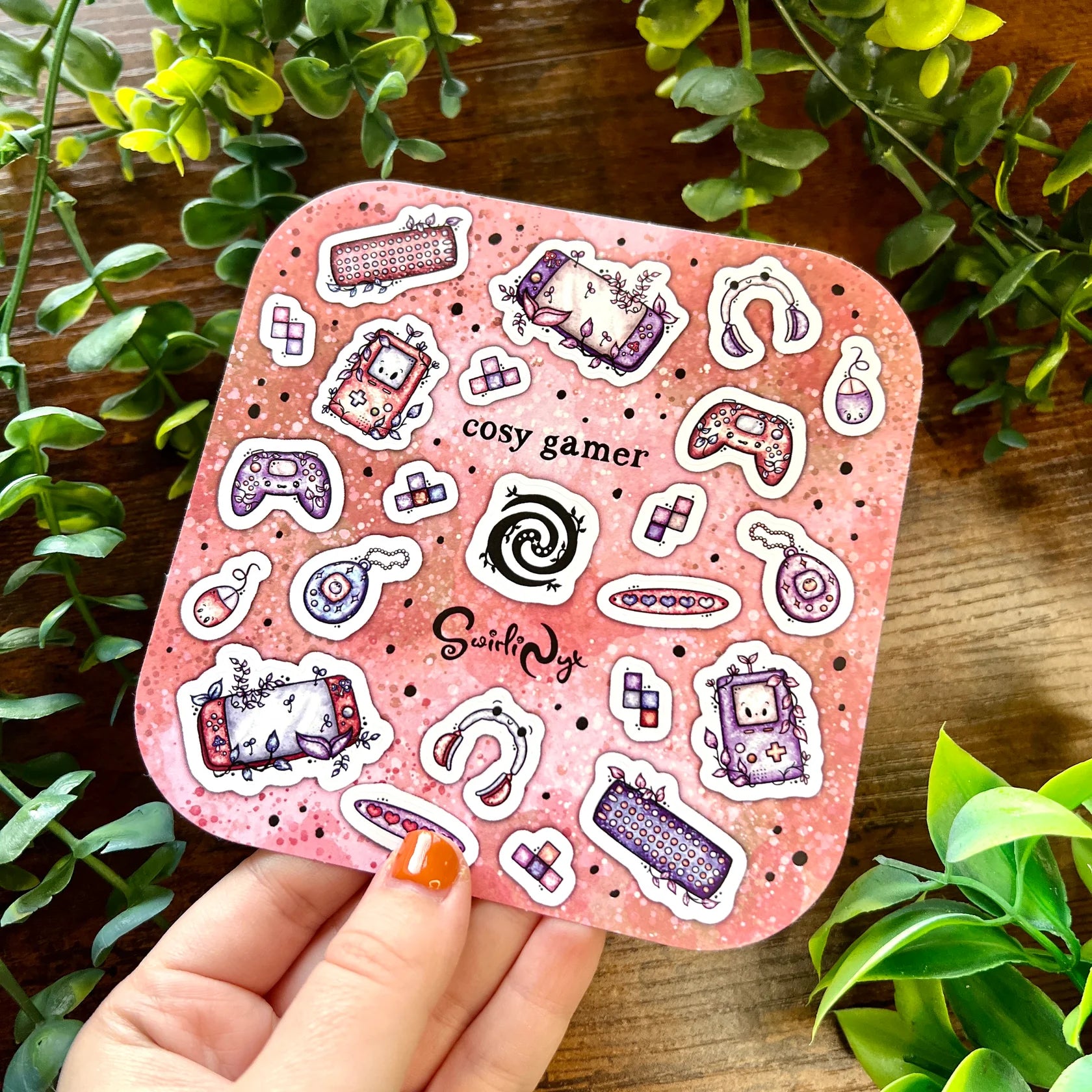 Pink Cosy Gamer - Sticker Sheet