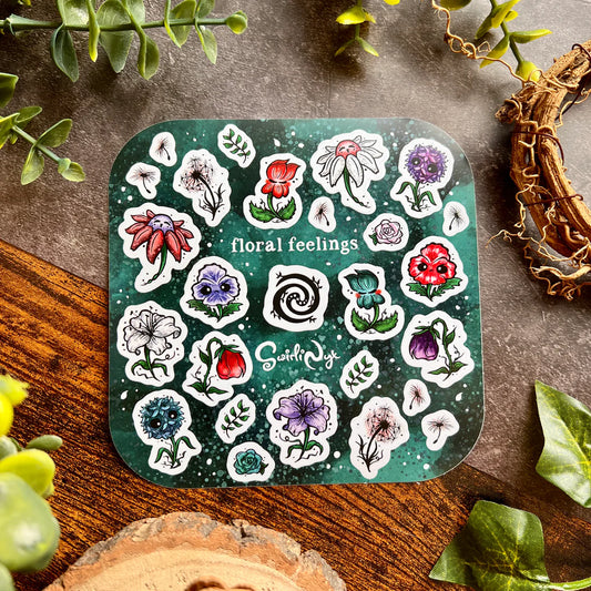 Floral Feelings - Dark - Sticker Sheet