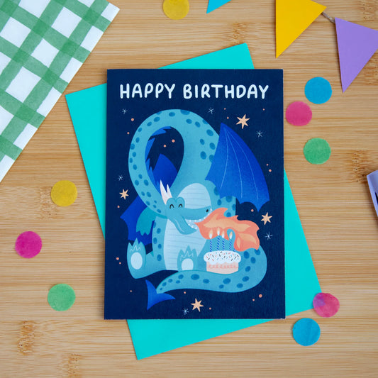 Dragon & Cake - A6 Card