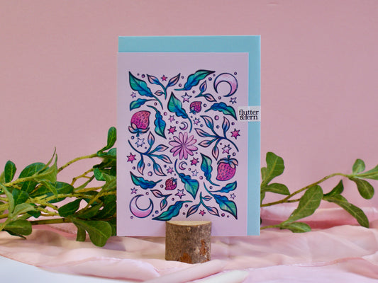 Strawberry Picking - A6 Card
