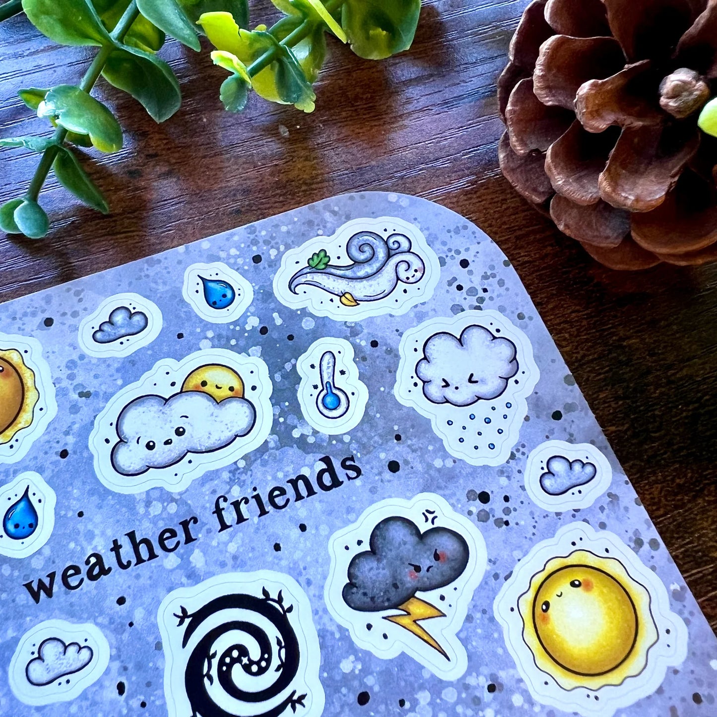 Weather Friends - Grey - Sticker Sheet