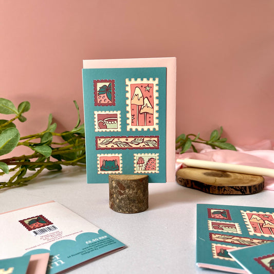 Mixed Stamps - A7 Card