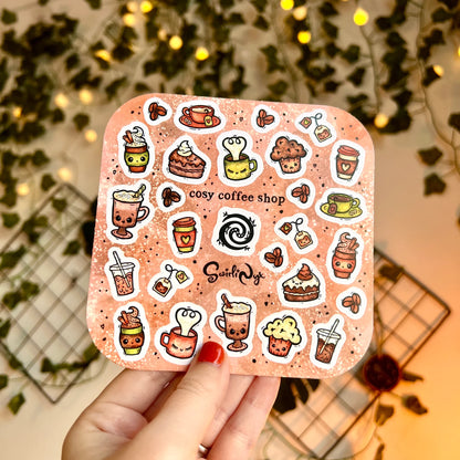 Latte Cosy Coffee Shop - Sticker Sheet