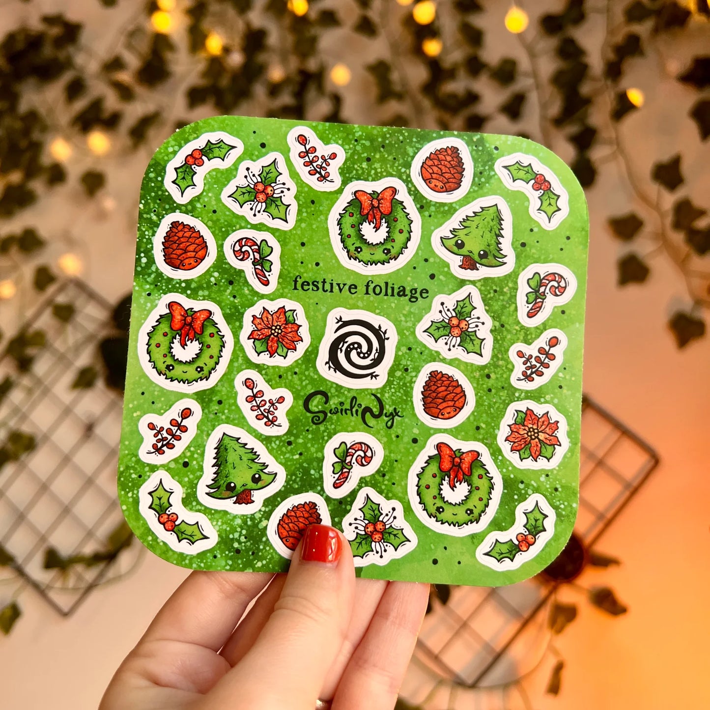 Green Festive Foilage - Sticker Sheet