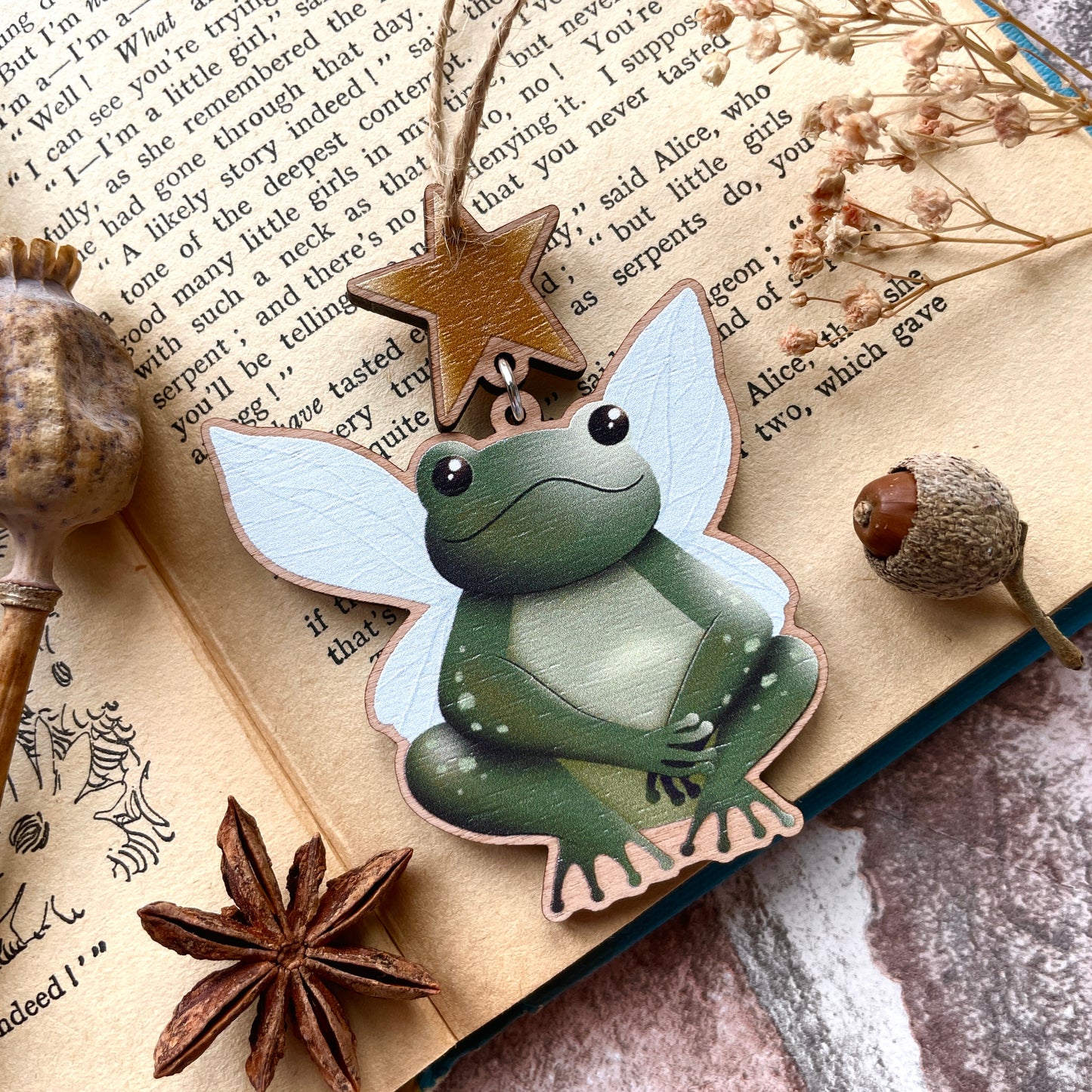 Fairy Frog - Wooden Ornament