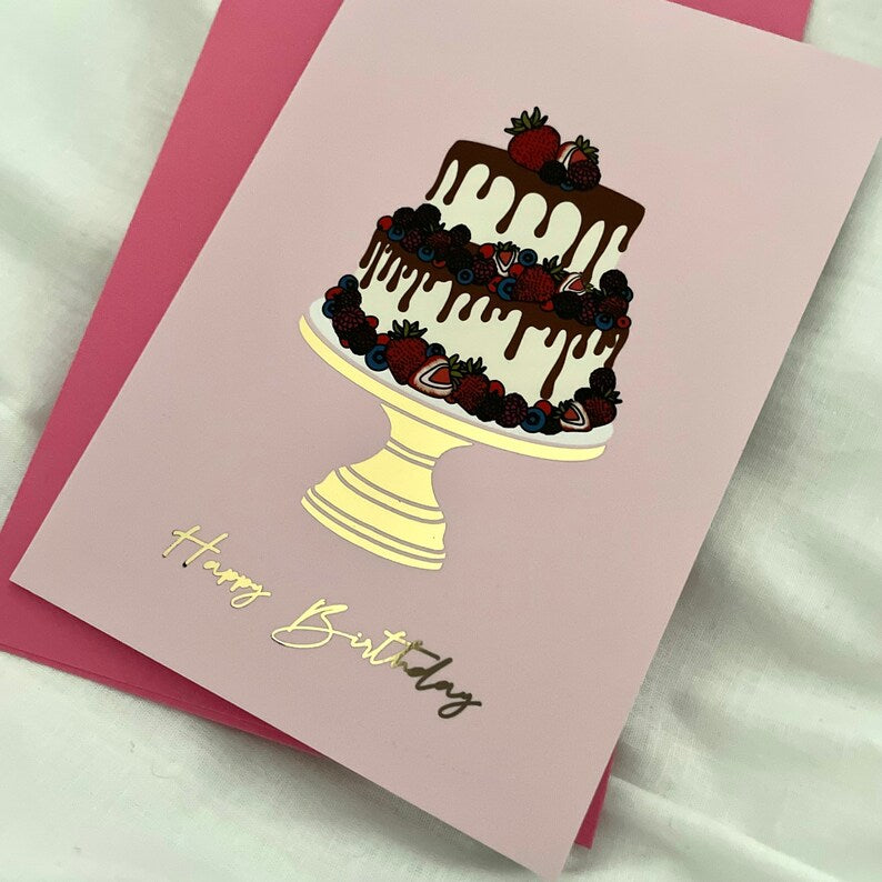 Happy Birthday - Foiled - A6 Card - Flutter & Fern