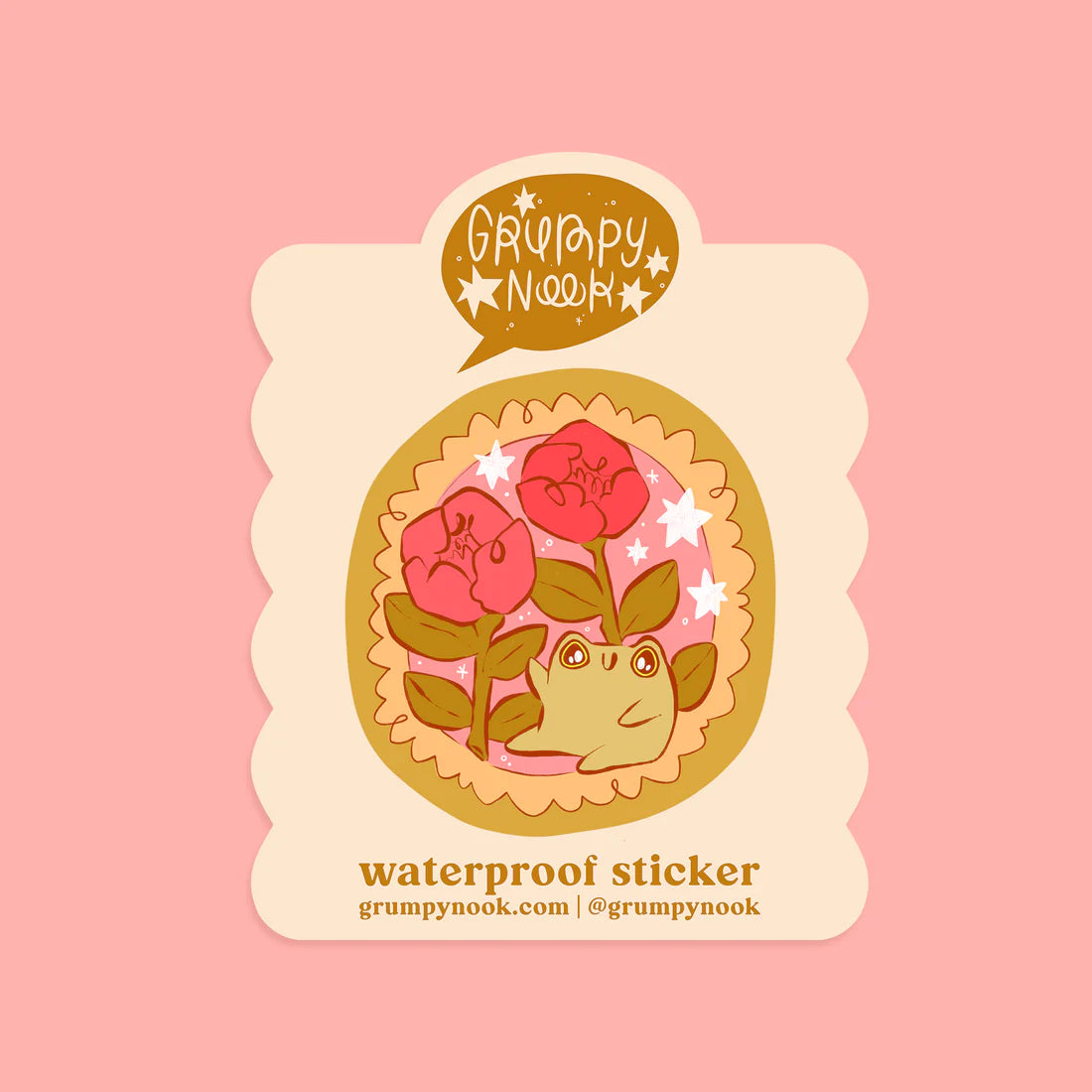 Frog Peonies - Sticker