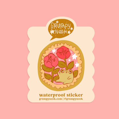 Frog Peonies - Sticker