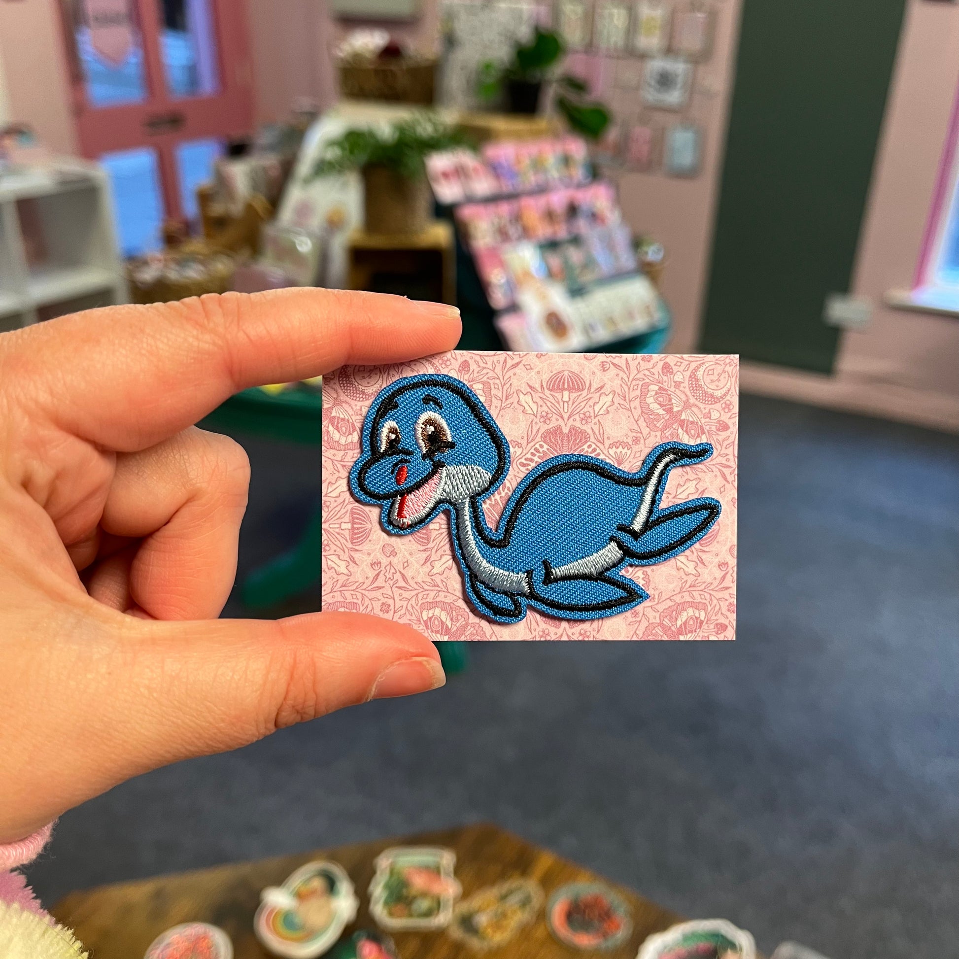 Cute Blue Pleiosaurus - Iron On Embroidery Patch