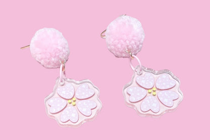 Pink Sakura Doodle - Earrings