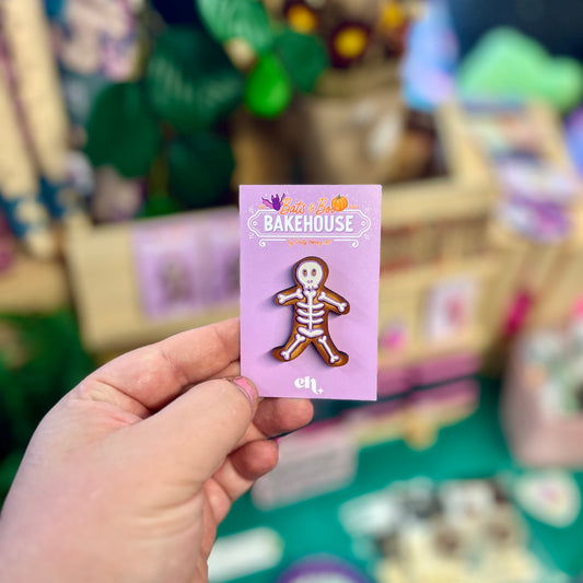 Gingerbread Skeleton - Wooden Pin