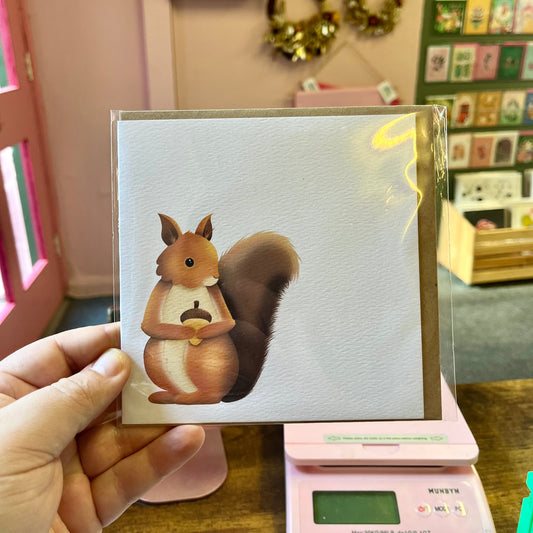 Squirrel & Acorn - Square Card