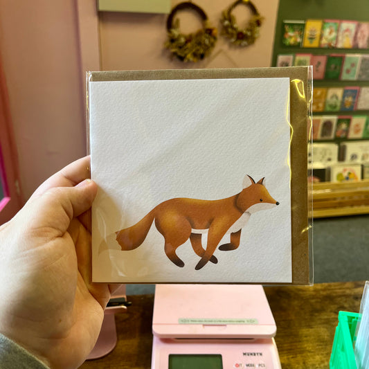 Fox Running - Square Card