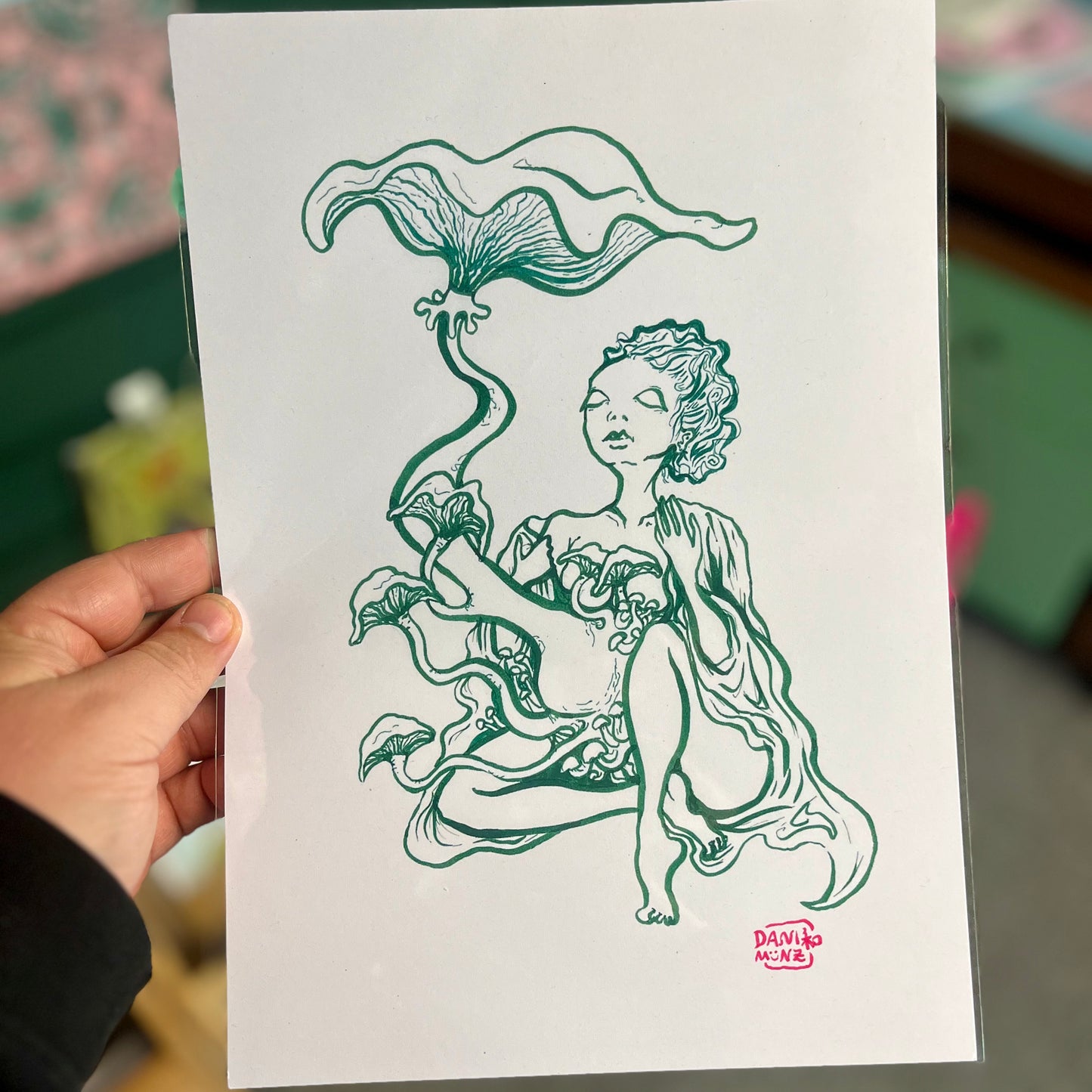 Mushroom Lady - A4 Art Print